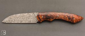  Couteau " New Harfang " custom par Nicolas Kowal - Bois de fer et Damasteel® "Bifrost"