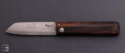   Couteau de poche L'Okto en noyer par Frédéric Maschio - Lame damas VG10