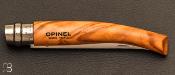 Slim Opinel knife N°10 olive with glazed box