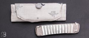   Couteau " Ototake " liner-lock custom par Koji Hara - Nacre blanche
