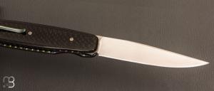    Couteau " Oval " custom par Des Horn - Fibre de carbone et lame en Nitrobe77