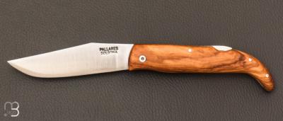 Couteau Pallarès Solsona pompe arrière Olivier et lame Carbone