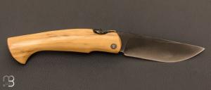     Couteau  "  Piémontais "  par Mickael Moing - Buis et lame forgée 100Cr6