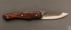   Couteau " Quetsche V2 " cran forcé par Louis Contat - Bois de fer et acier C130