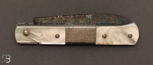 Couteau " Robespierre " nacre et damas de Robert Beillonnet