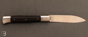  Couteau de poche Roquefort par la coutellerie TMC - Ebène et lame en acier 12C27