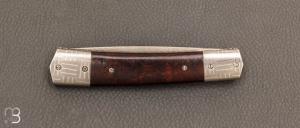  Couteau  "  SK31  " custom damas et bois de fer par Gérard SOUCHON DUPRÉ