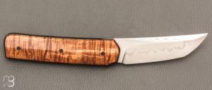   Couteau " Sanjo " custom par Guy Poggetti - Koa et lame en C130