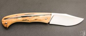    Couteau " Satan'ass " custom par Frédéric Augé - Ivoire de mammouth et RWL34