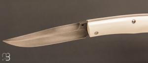    Couteau " Si-Vil "  custom lock-back par Raphaël Durand - Acier 90McV8 et G10 blanc