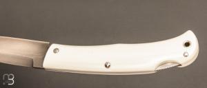    Couteau " Si-Vil "  custom lock-back par Raphaël Durand - Acier 90McV8 et G10 blanc