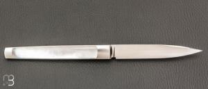 Couteau " Slipjoint " custom de Lionel Lalague - Nacre et lame en RWL34