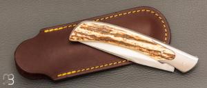    Couteau " Slipjoint " par Manu Benoist - Croûte de mammouth et RWL34