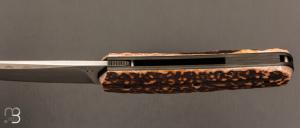 Couteau " Small Sanjo " par Guy Poggetti - Bois de cerf et C130