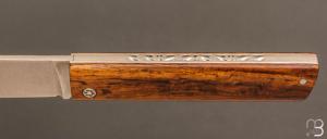   Couteau " Snard " par L'Olonnois - Loupe de bois de fer d'Arizona