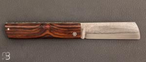 Couteau " Snard  " par Tom Fleury - bois de fer et Suminagashi