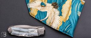   Couteau " Tou " liner-lock custom par Koji Hara - Nacre blanche