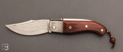   Couteau " Truand Inverse lock " par Tony Ruot - Micarta et lame damas