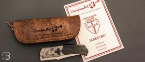 Couteau "Urubu Seamless" liner lock par Carlo Cavedon - CavedonArt