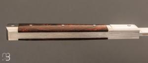 Couteau  "  custom " par Vincent Lafaye - Bois de fer d'Arizona et lame en 14C28N