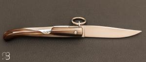 Couteau de poche Yatagan 10 cm Corne blonde par J. Mongin