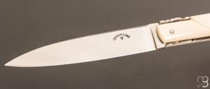 Couteau  " Yssingeaux " d'exception par Pascal et Isabelle Graveline - Mammouth clouté d'or et RWL34