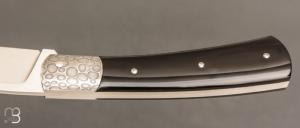    Couteau " Zeul " custom  par Mathieu Gerster - Buffle / damas et RWL34