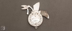  Couteau ancien " onglier 3 pices " par Eloi Pernet avec monnaie Argent