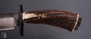    Couteau  de chasse par Laurent Gaillard - Bois de cerf et lame en 100C6