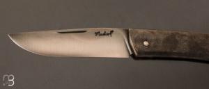 Couteau  "  cran carré " par Frédéric Maschio - Acier doux et lame acier 90mcv8