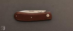 Couteau  " cran carré " micarta et VG10 damas Suminagashi par Frédéric Maschio