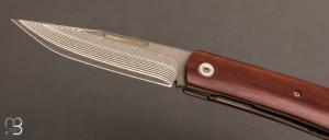 Couteau  " custom " de Stéphane Espi - Micarta et lame en damas Suminagashi