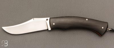 Couteau " custom " par Philippe Lemonnier - Fibre de carbone et lame en RWL34 