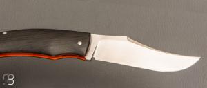 Couteau " custom " par Philippe Lemonnier - Fibre de carbone et lame en RWL34 