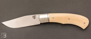  Couteau " Jack " pliant par Tanguy Coillot - Ivoire de mammouth et lame en RWL34