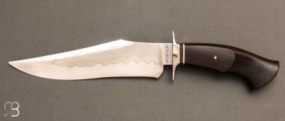 Couteau droit en ébène de macassar et acier W1 par Milan Mozolic