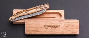    Couteau Laguiole en Aubrac 12 cm manche en ivoire de mammouth et damas de Markus Balbach