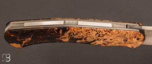 Couteau de poche marronnier stabilisé et RWL34 par Joël Grandjean
