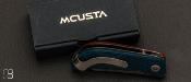 Couteau de poche Mcusta MC-213D - Damas Micarta jute bleu et orange