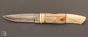   Couteau  "  nordique " ivoire de mammouth et damas par Roger Bergh