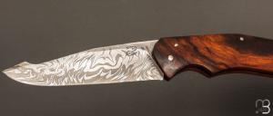  Couteau piémontais par Nicolas Mestrallet - Atelier du couteau de Vaunaveys - Acier damas et bois de fer