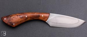    Couteau "plate semelle" par Jean Paul SIRE - Loupe de thuya et C130