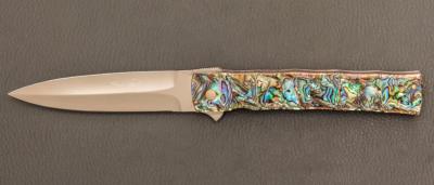    " Dague " custom par Koji Hara - Abalone et lame en Cowry-Y