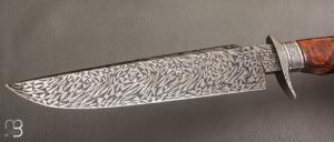    Couteau droit de collection  par Anthony Brochier - Bois de fer d'Arizona et damas mosaïque