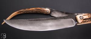    Duo de couteaux Piémontais par Mickael Moing - Bois de cerf