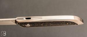    Couteau " Le Galeriste Titane LPO " button-lock par Lepage Knives - Fatcarbon Snakeskin Gold