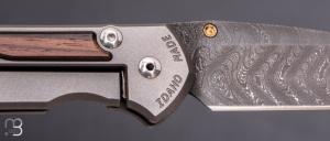    Couteau Sebenza 31 Large Ebène de macassar inlay et damas boomerang  de Chris Reeve - L31-1118