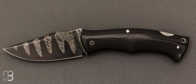   Couteau " Spartan "  custom lock-back par Raphaël Durand - G10 et lame en damas de Samuel Lurquin