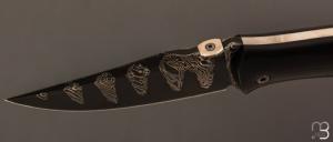   Couteau " Spartan "  custom lock-back par Raphaël Durand - G10 et lame en damas de Samuel Lurquin