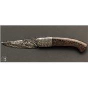 Couteau de poche 1515 pièce unique - Damas Vegas Forge - Carbone titane